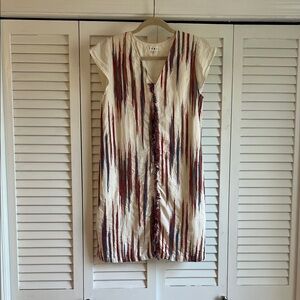 THML Cream and Red Patterned Mini Dress